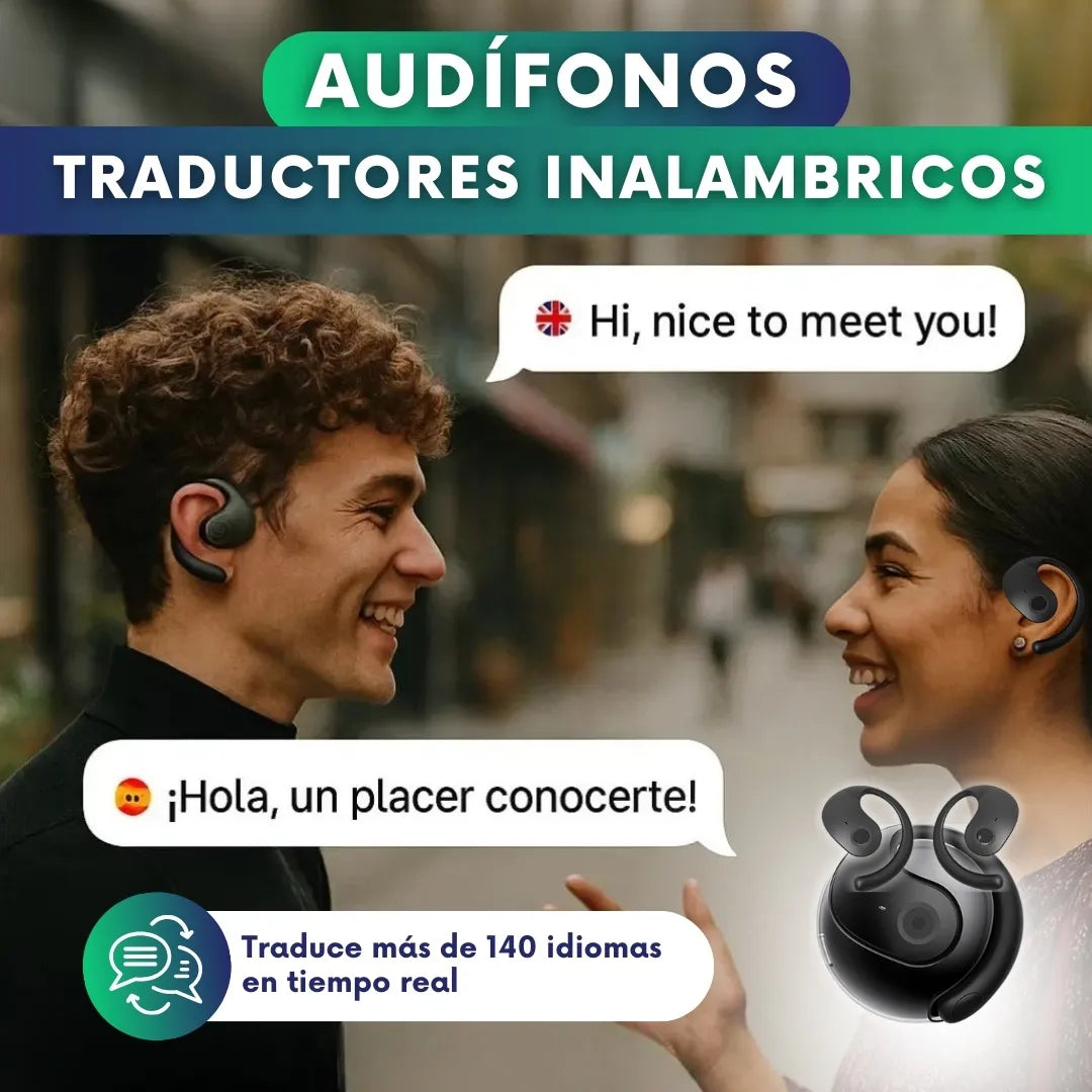 Audífonos traductores inalambricos + de 140 idiomas