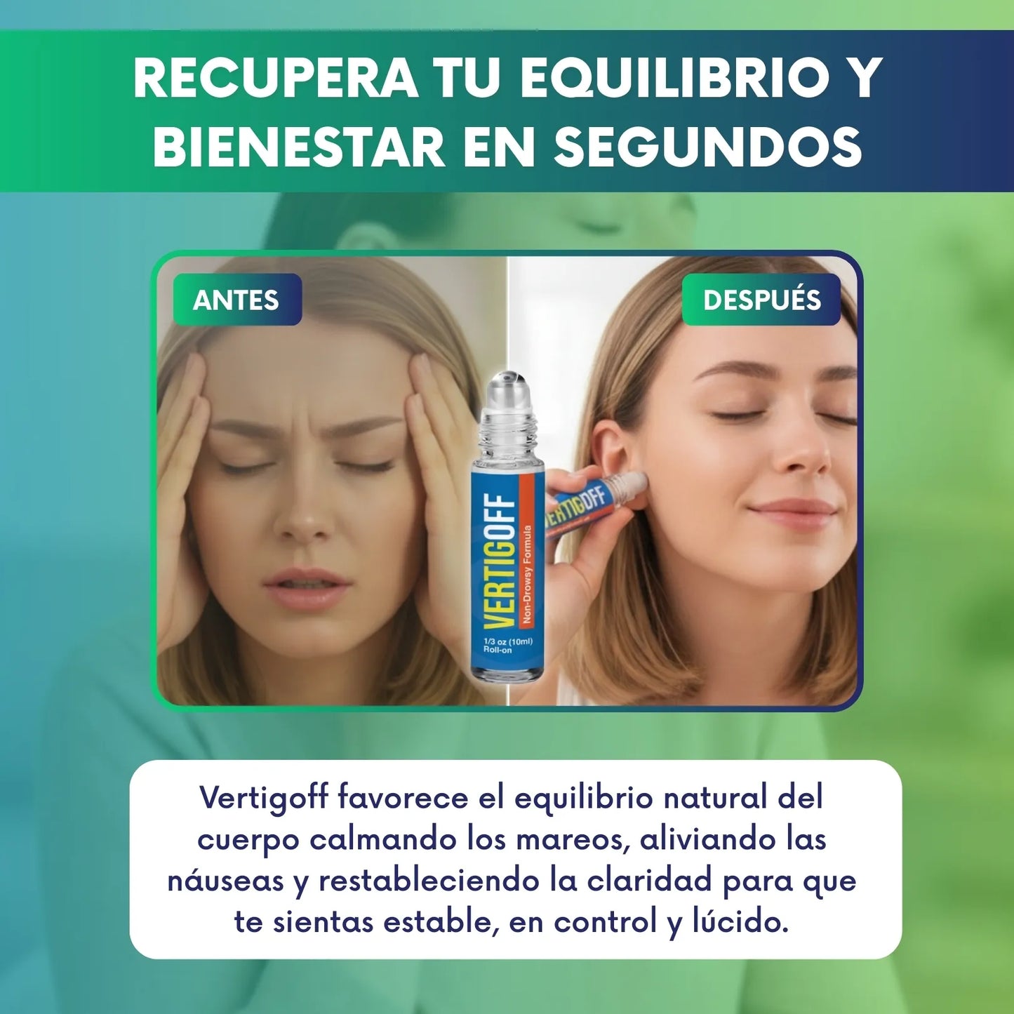 VertigOff - Roll-on natural alivia mareos, náuseas y migrañas