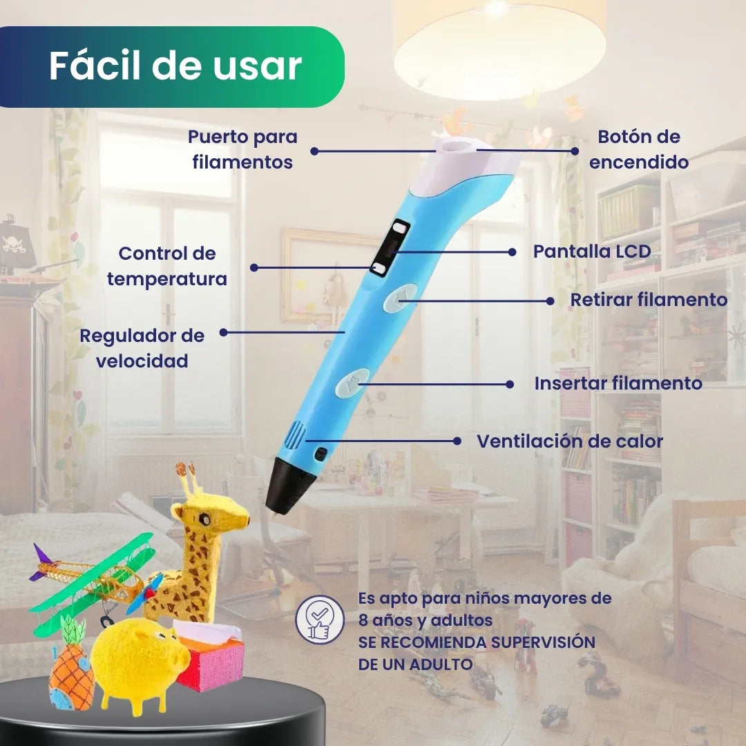 ArtPen - Lapiz impresora 3D + 3 filamentos