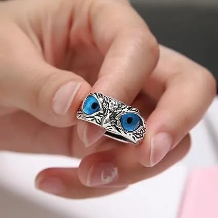 Anillo ajustable unisex Buho para la Prosperidad y Buena Suerte