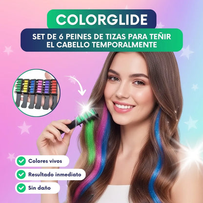 Set de 6 peines de tizas ColorGlide™ - para teñir el cabello temporalmente