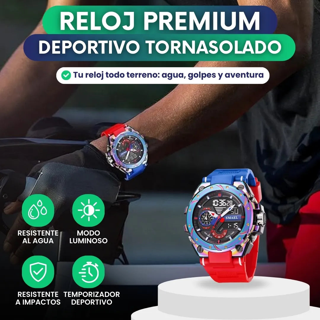 Reloj Smael™ tornasolado — Máquina de cuarzo, impermeable + Caja 🎁