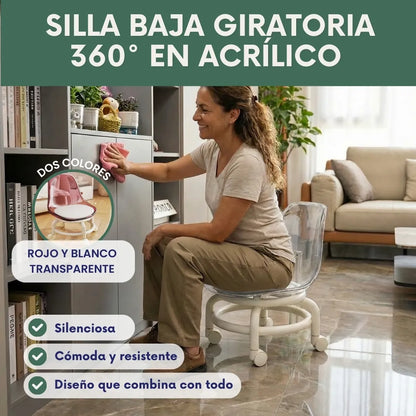 GiroSeat™ - Silla baja giratoria 360° en acrílico