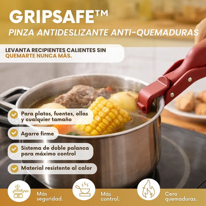 GripSafe™ - Pinza antideslizante anti quemaduras de silicona - Pack x 3
