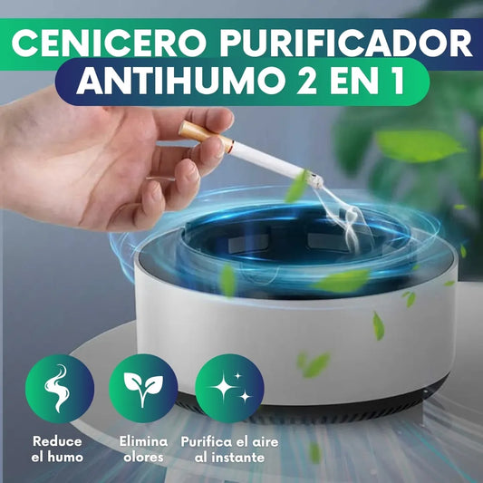 Cenicero Purificador Antihumo 2 en 1