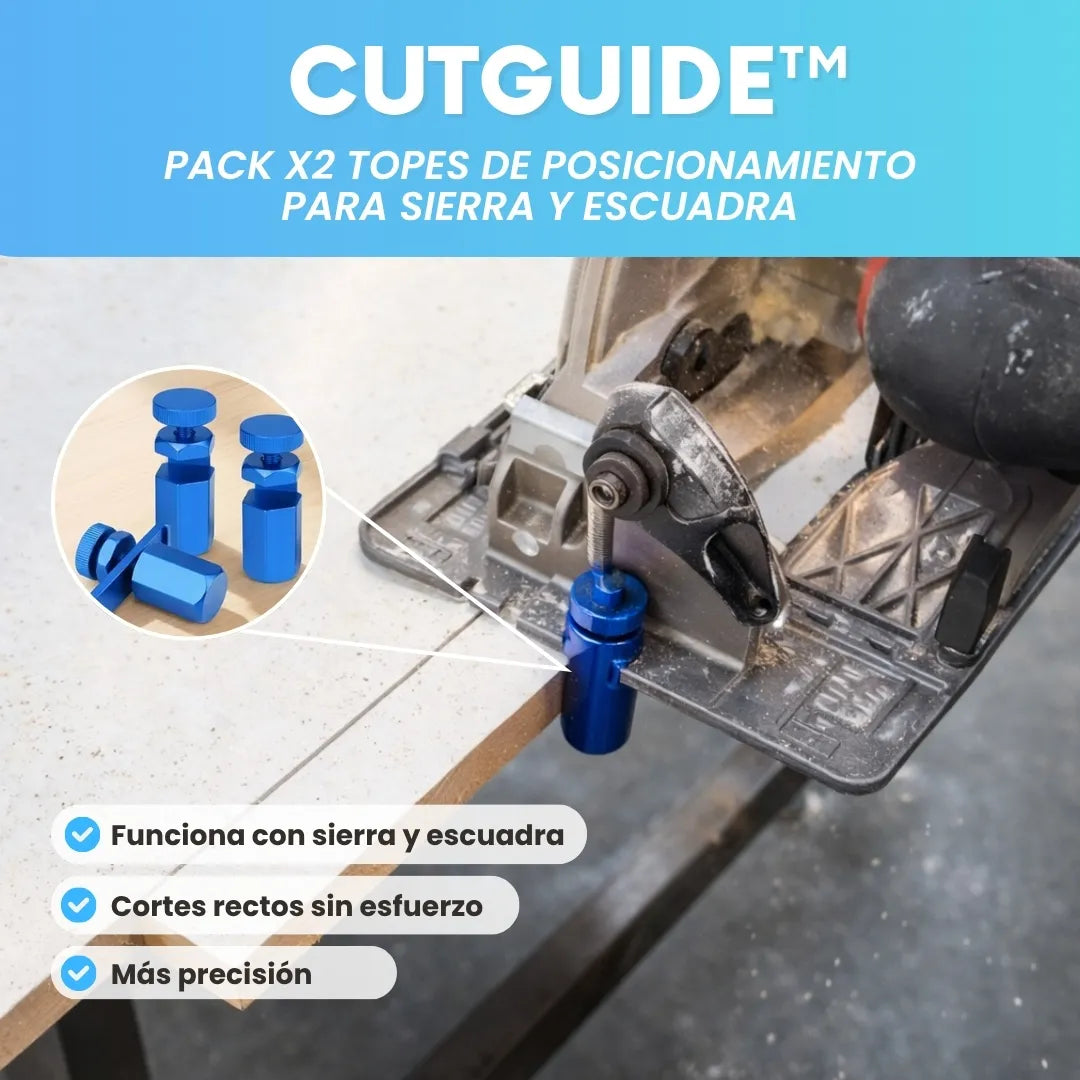 CutGuide™ - Pack x2 topes de posicionamiento para sierra y escuadra