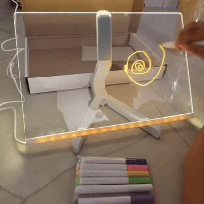 Tablero mágico con Luz Led + 7 marcadores 🎁