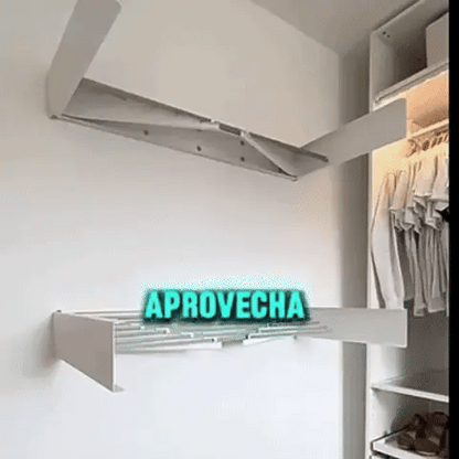 Tendedero plegable Invisible de pared + accesorios de instalación