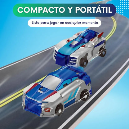 DinoCar 2 en 1 – Coche de Carreras mágnetico que se Transforma en Dinosaurio