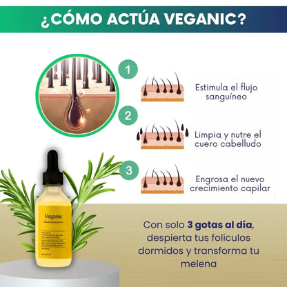 Veganic - Aceite natural para el crecimiento del cabello