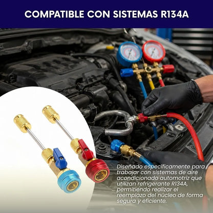 ValvePro™ - Kit Extractor e Instalador de Núcleos de Válvula R134A para Aire Acondicionado Automotriz
