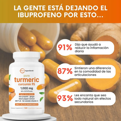 Turmeric - 60 Cápsulas de Cúrcuma para aliviar la inflamación
