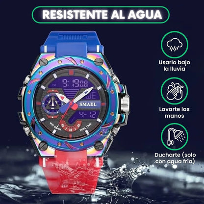 Reloj Smael™ tornasolado — Máquina de cuarzo, impermeable + Caja 🎁