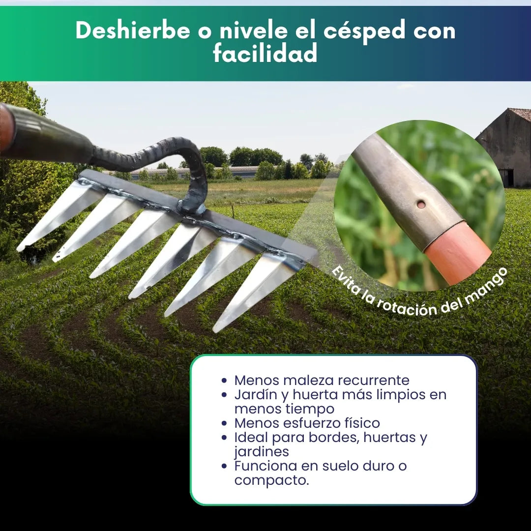 TerraGrip™ - Rastrillo Liberador de Malezas 7 Dientes