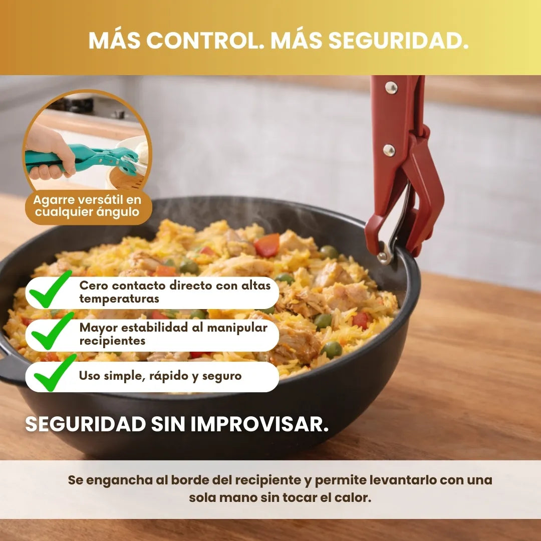 GripSafe™ - Pinza antideslizante anti quemaduras de silicona - Pack x 3