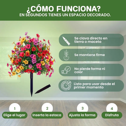 Bloomira™ - Set x2 jardín floral artificial de 50cm ultra realista