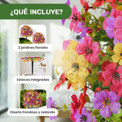 Bloomira™ - Set x2 jardín floral artificial de 50cm ultra realista