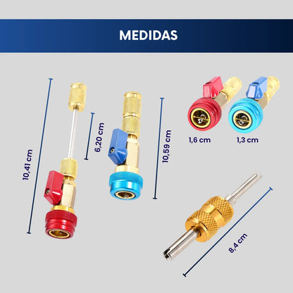 ValvePro™ - Kit Extractor e Instalador de Núcleos de Válvula R134A para Aire Acondicionado Automotriz
