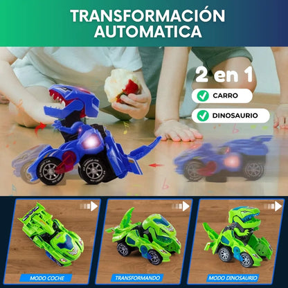 DinoCar transformable 2 en 1 con luces y sonido