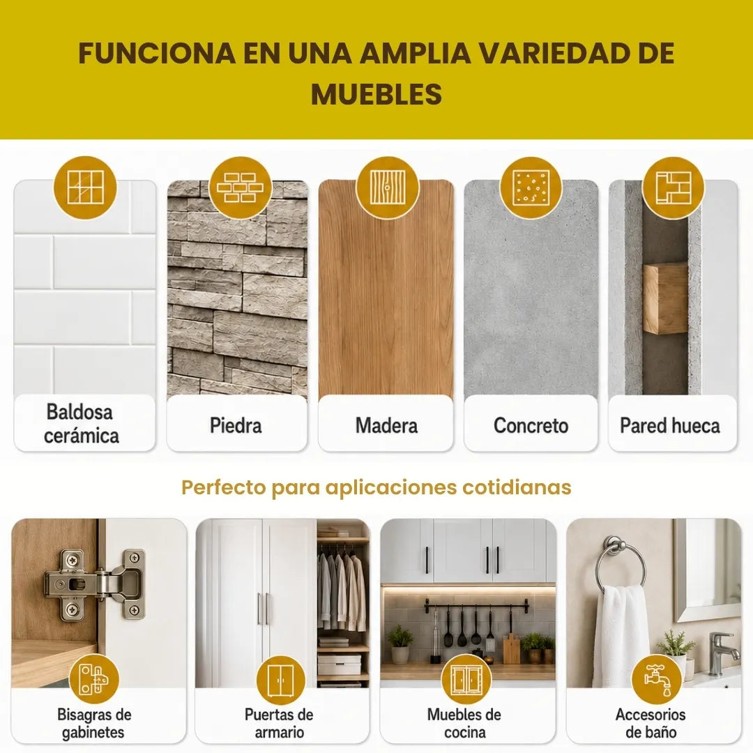 FixHole™ - Kit Reparador para agujeros barridos (20 Anclajes + 20 Tornillos)