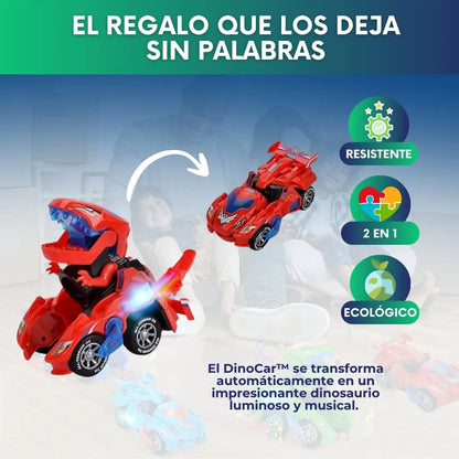 DinoCar transformable 2 en 1 con luces y sonido