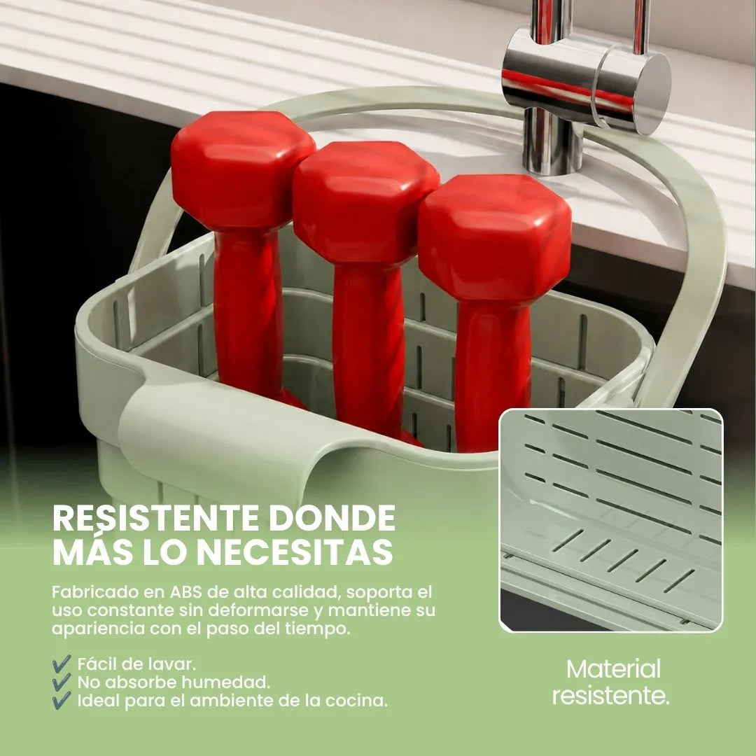 DrainFlex™ – Pack x3 Canastas Escurridoras Plegables y Extensibles para Fregadero