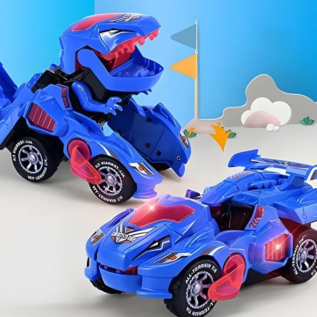 DinoCar transformable 2 en 1 con luces y sonido