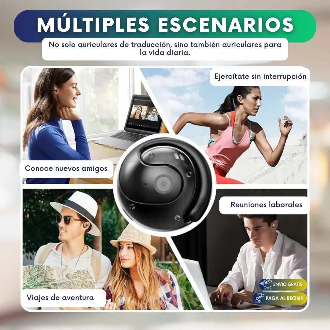 Audífonos traductores inalambricos + de 140 idiomas