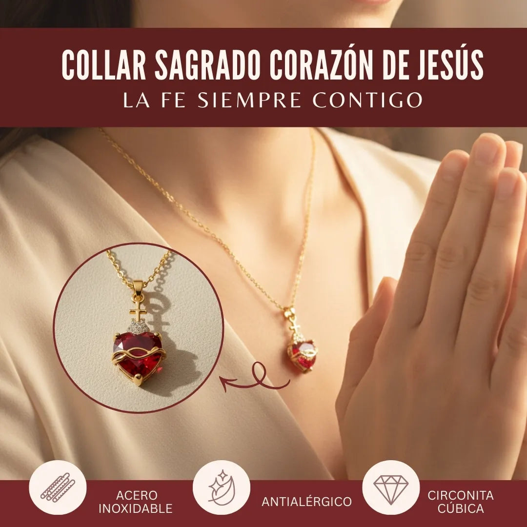 Collar Sagrado Corazón de Jesús - La Fe siempre contigo