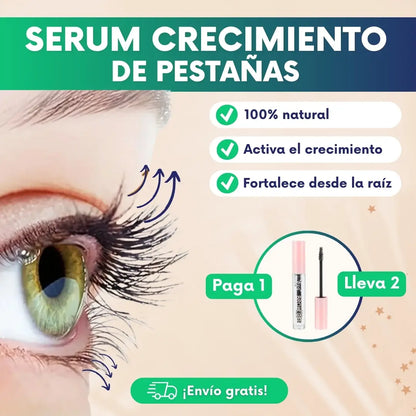 Serum crecimiento de pestañas 100% natural - 2x1